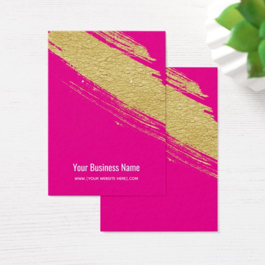 Hot Pink Gold Brush Ohrring Display Cards (Schreibtisch)