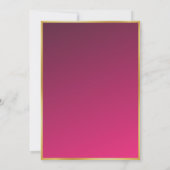 Hot-Pink-Gold-Diskothek Geburtstagsparty Einladung (Rückseite)