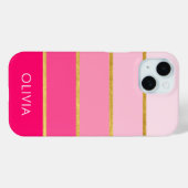 Hot Pink & Gold Girls Personalisiert Case-Mate iPhone Hülle (Rückseite (Horizontal))