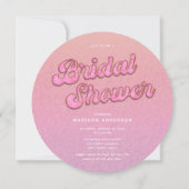 Hot Pink Gold Glitzer Diskothek Ball Brautparty Einladung (Rückseite)