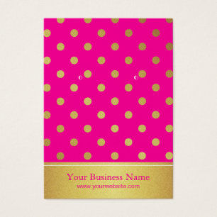 Hot Pink Gold Glitzer Punkte sammeln Display Cards