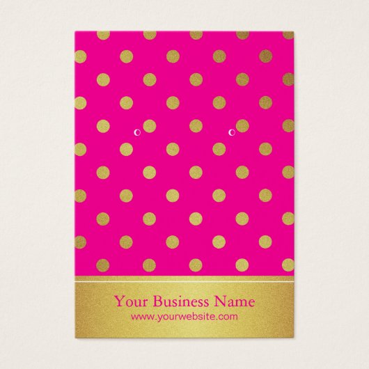 Hot Pink Gold Glitzer Punkte sammeln Display Cards (Vorderseite)