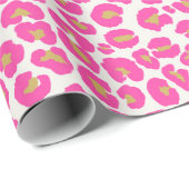 Hot Pink Gold Leopard Muster Geschenkpapier (Rolleneckpunkt)