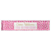 Hot Pink Gold Leopard Muster Namensplakette (Vorderseite)