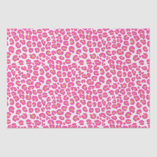 Hot Pink Gold Leopard Muster Seidenpapier (Vorderseite)