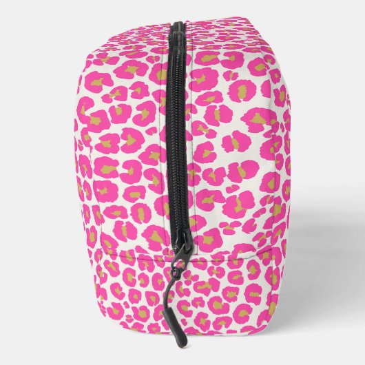 Hot Pink Gold Leopard Muster Waschbeutel (Rechts)
