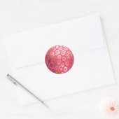 Hot Pink Gold Leopard Print Glam Runder Aufkleber (Umschlag)