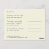 Hot Pink + Gold Red Lace Danke Postcard Postkarte (Rückseite)