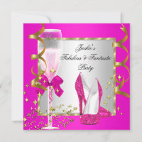 Hot Pink Gold Silver Women's Birthday Party