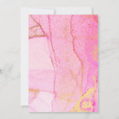 Hot Pink Gold Vintage Hochzeit Einladung (Rückseite)