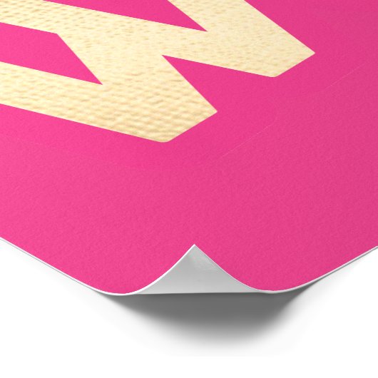 Hot Pink Gold Willkommenszeichen Poster (Ecke)