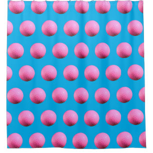 Hot Pink Golf Ball Duschvorhang