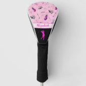 Hot-Pink-Golf-Muster individuelle Name Golf Headcover (Vorderseite)