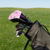 Hot-Pink-Golf-Muster individuelle Name Golf Headcover (In SItu)