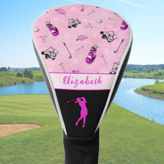 Hot-Pink-Golf-Muster individuelle Name Golf Headcover