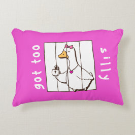 Hot Pink Got too Silly Funny Goose Dekokissen