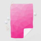 Hot pink gradient geometric mesh pattern golfhandtuch (Insitu)