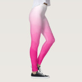 Hot Pink Gradient Geometric Mesh Pattern Ihr Name Leggings (Rechts)