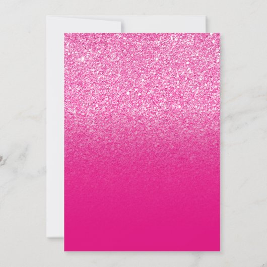 Hot Pink Gradient Glitzer Save The Date (Rückseite)