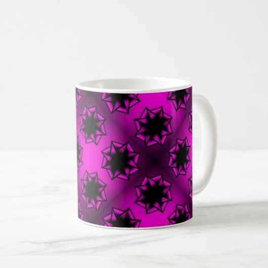 Hot Pink Gradient Star Bow Kaffeetasse (VorderseiteRechts)