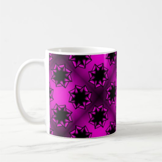 Hot Pink Gradient Star Bow Kaffeetasse (Links)