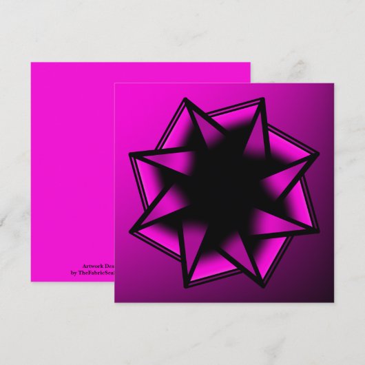 Hot Pink Gradient Star Bow Karte (Vorne/Hinten)