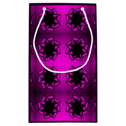 Hot Pink Gradient Star Bow Kleine Geschenktüte (Rückseite)