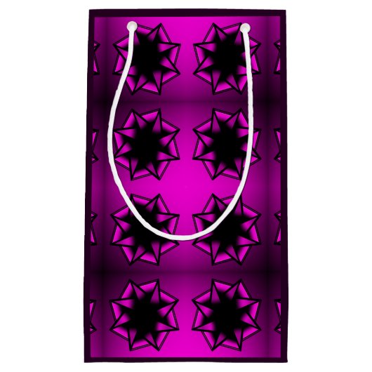 Hot Pink Gradient Star Bow Kleine Geschenktüte (Vorderseite)