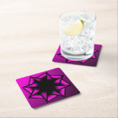 Hot Pink Gradient Star Bow Rechteckiger Pappuntersetzer (Vor Ort)