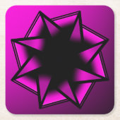 Hot Pink Gradient Star Bow Rechteckiger Pappuntersetzer (Vorderseite)