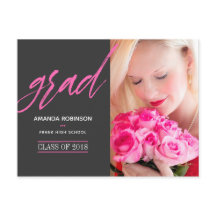 Hot-Pink-Graduate-Ankündigung Foto