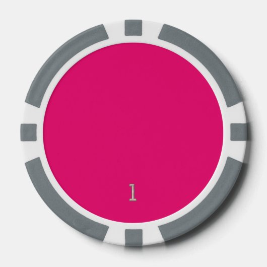 Hot Pink, grau, 1 Streifen Poker Chip (Vorderseite)