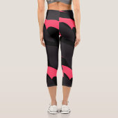 Hot pink, gray and black Camo abstract Capri Leggings (Rückseite)