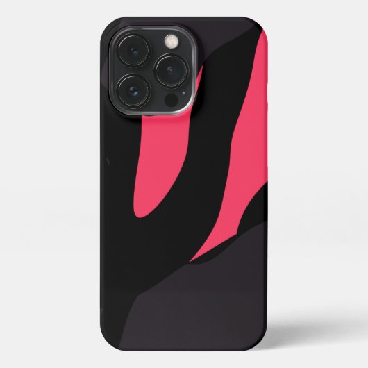 Hot pink, gray and black Camo abstract iPhone Hülle (Rückseite)