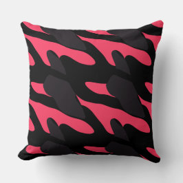 Hot pink, gray and black Camo abstract Kissen