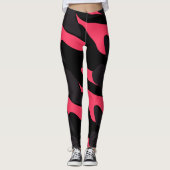 Hot pink, gray and black Camo abstract Leggings (Vorderseite)