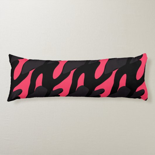 Hot pink, gray and black Camo abstract Seitenschläferkissen (Vorderseite)
