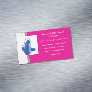Hot Pink Gray Blue Medical Uniform Nurse Shoes Magnetische Visitenkarte