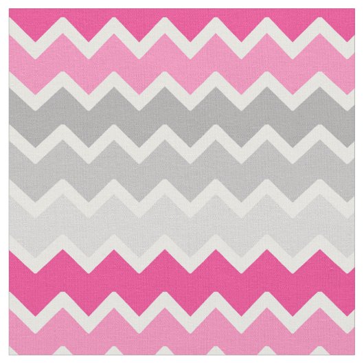Hot Pink Gray Ombre Zickzack Zigzag Muster Stoff (Nahaufnahme)