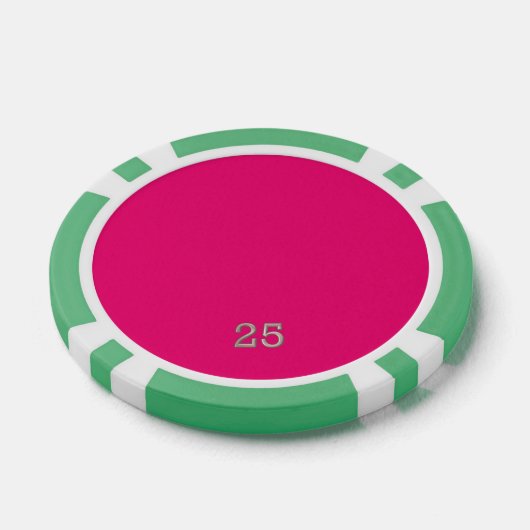 Hot Pink green 25 gestreifter Poker-Chip Pokerchips (Einzeln)