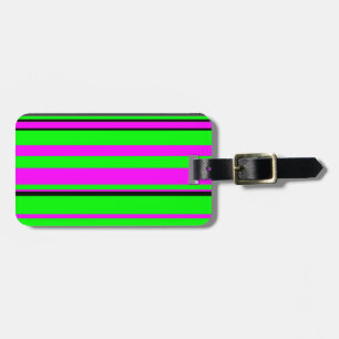 Hot Pink Green Black Colorful Stripe Muster Gepäckanhänger