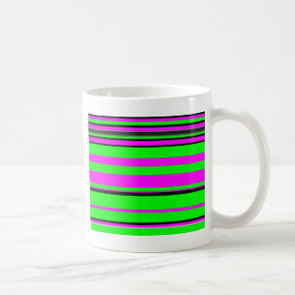 Hot Pink Green Black Colorful Stripe Muster Kaffeetasse