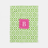 Hot Pink & Green Trellis | Fleece Blanket (Vorderseite)