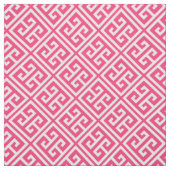 Hot Pink, griechisches Schlüsselmuster Stoff (Muster)