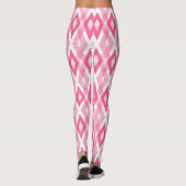 Hot Pink Grunge Harlequin Pattern Leggings (Rückseite)