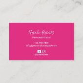 Hot Pink Hair Stylist & Makeup Artist Beauty Salon Visitenkarte (Rückseite)
