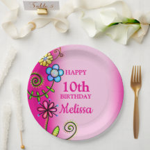 Hot Pink Hand-drawn Wildflowers