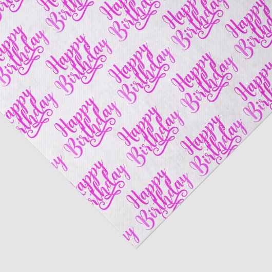 Hot Pink HAPPY BIRTHDAY Custom Party Seidenpapier (Ausschnitt)