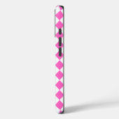 Hot Pink Harlequin Pattern Personalized Name Case-Mate iPhone Hülle (Rückseite / Links)
