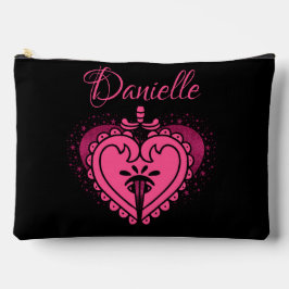 Hot Pink Heart Fun Girly Zubehörtasche